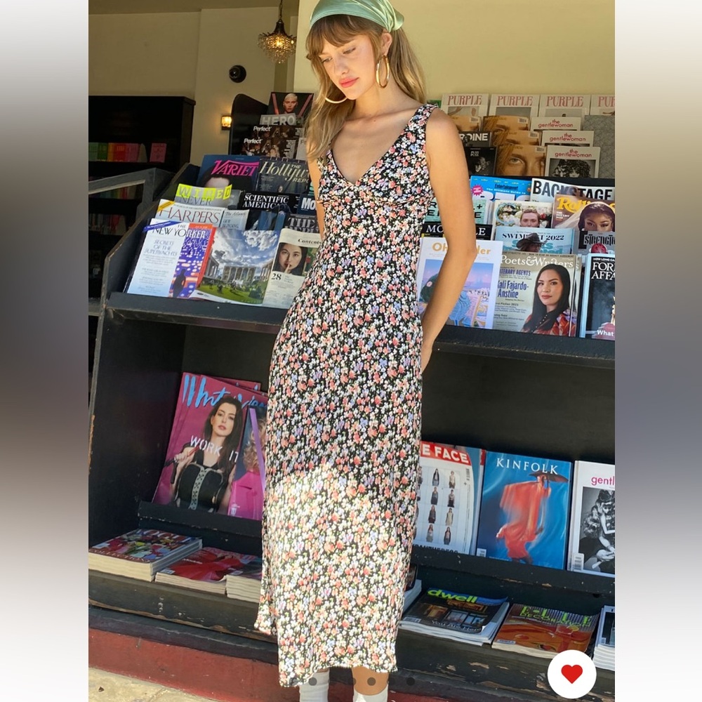 DELTA MIDI DRESS BLACK FLORAL